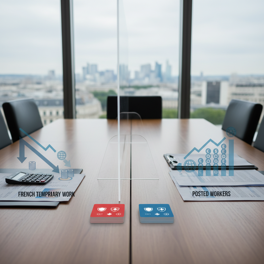 Tableau comparatif des régimes fiscaux et sociaux pour intérim et détachement.