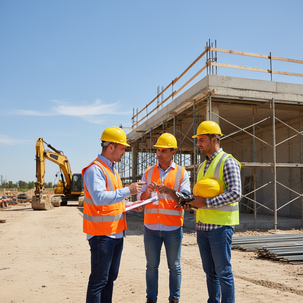 Inspecteur vérifiant sécurité et identité sur chantier.