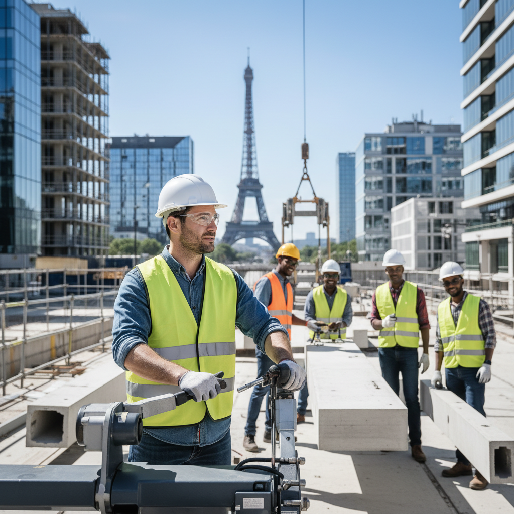 Ouvrier roumain sur un chantier en France